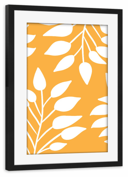 Poster mit Rahmen schwarz "Tropical yellow" artboxONE - Natur,Floral,Abstrakt