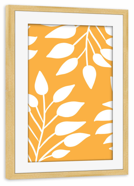 Poster mit Rahmen kiefer "Tropical yellow" artboxONE - Natur,Floral,Abstrakt