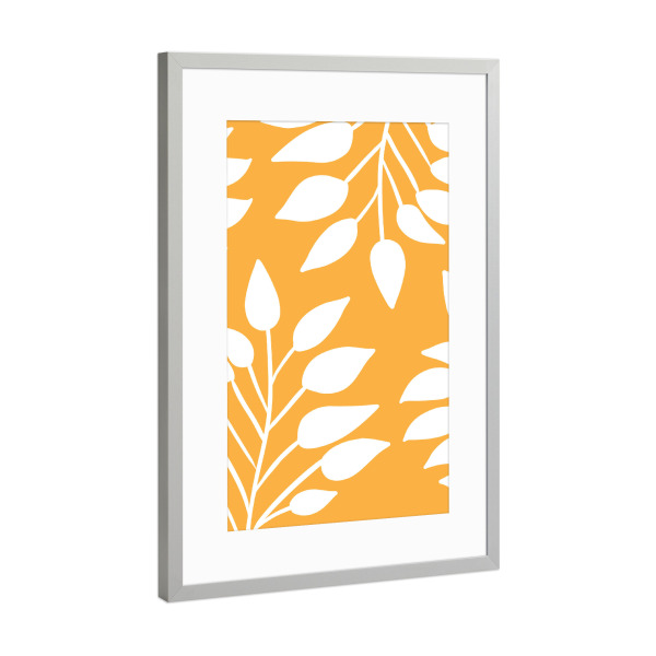 Poster mit Rahmen Silber "Tropical yellow" artboxONE - Natur,Floral,Abstrakt