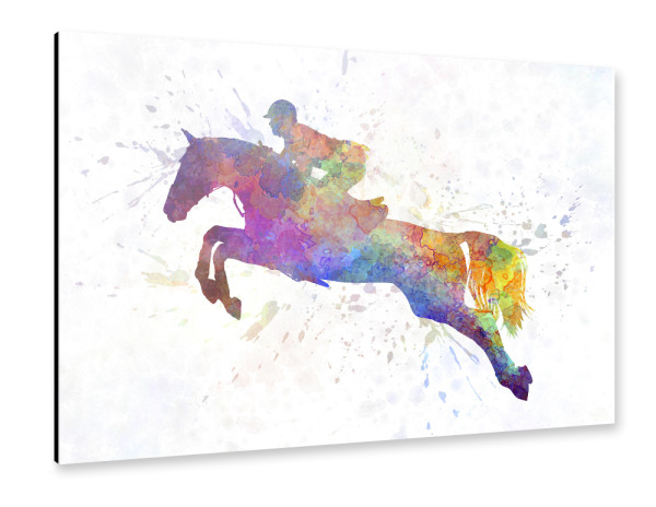 Alu-Dibond "Horse show in watercolor-f" 30x20 cm artboxONE