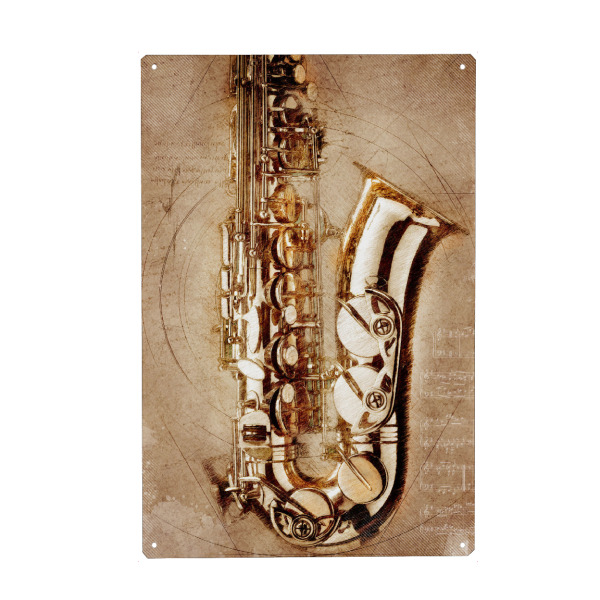 Holzbild "Saxophone music instrument" artboxONE - Musik - Sax,Saxophon,Saxophone,Music,Music instrument,Musik