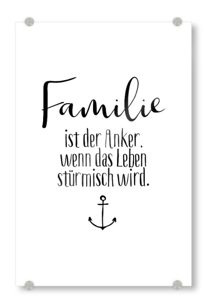 Acrylglasbild "Familie Anker" artboxONE - Typografie,Für Mama,Für Papa