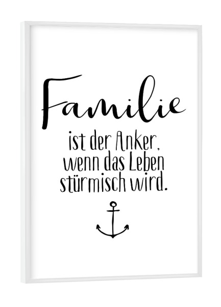 Poster mit weißem Rahmen "Familie Anker" artboxONE - Typografie,Für Mama,Für Papa