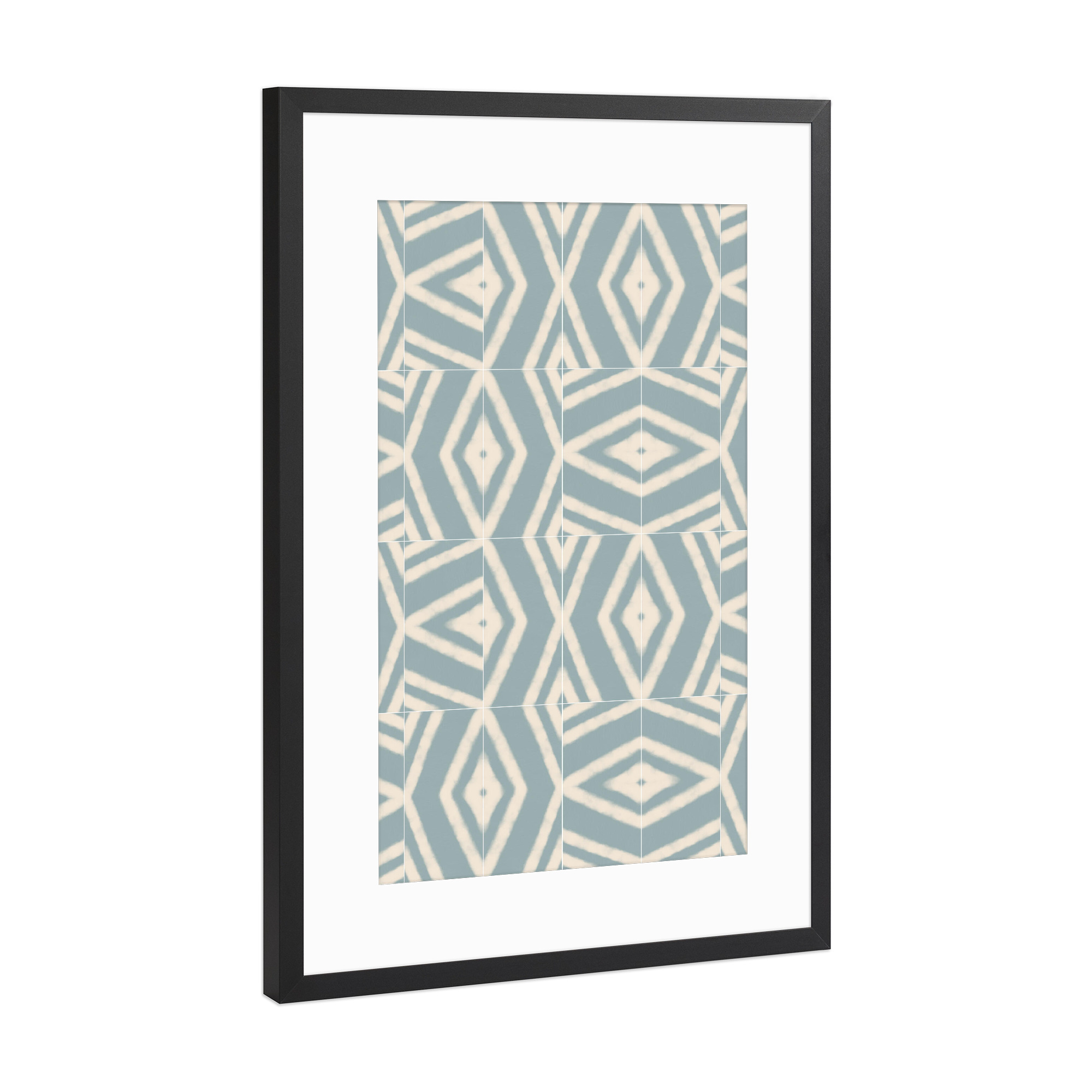 Poster mit Rahmen Schwarz (Metallic) "Rustic Watery Disarrayed Tiles" artboxONE - Abstrakt,Geometrie
