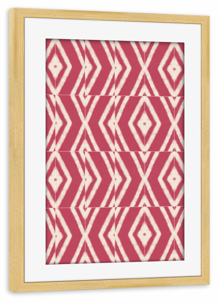 Poster mit Rahmen kiefer "Rustic Rhubarb Disarrayed Tiles" artboxONE - Abstrakt,Geometrie