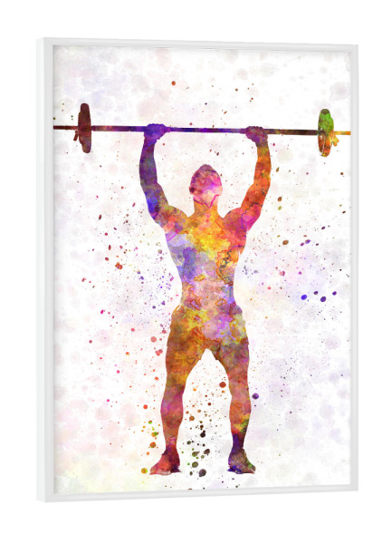 Poster mit weißem Rahmen "Body building man isolated" artboxONE - Sport
