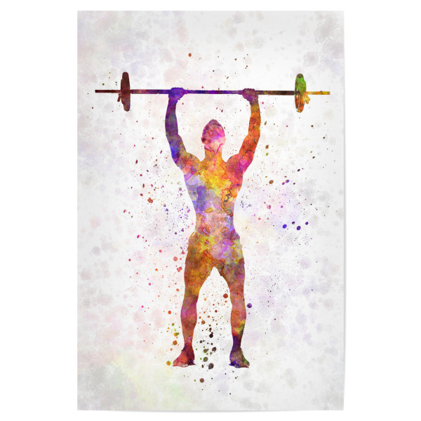 Poster 30x20 cm "Body building man isolated" artboxONE - Sport - Sport,Sports,Color,Illustration,Bodybuilder,Gymnast,Weightlifter,Strength,Man