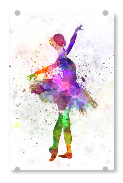 Acrylglasbild "Ballet dancer-p" artboxONE - Sport - Sport,Sports,Color,Illustration,Watercolor,Ballerina,Ballet,Ballet dancer,Dance,Dancer,Dancing