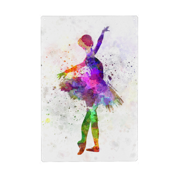 Metall Poster "Ballet dancer-p" artboxONE - Sport - Sport,Sports,Color,Illustration,Watercolor,Ballerina,Ballet,Ballet dancer,Dance,Dancer,Dancing