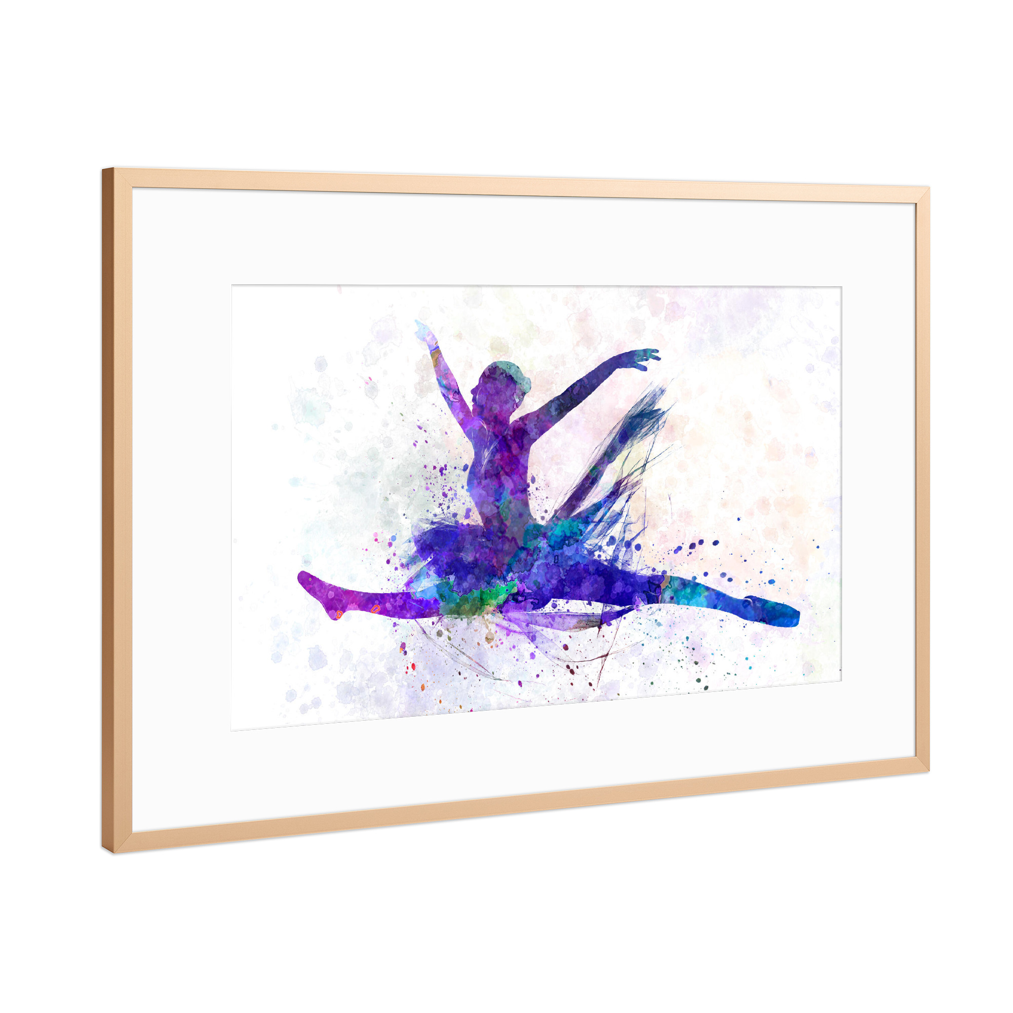 Poster mit Rahmen Kupfer "Ballet dancer-f" artboxONE - Sport