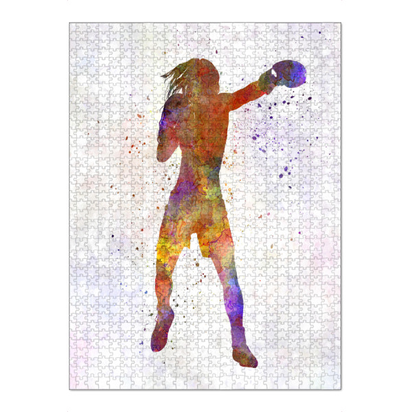 Puzzle Ravensburger "Woman boxer boxing kickboxing-c" artboxONE - Sport