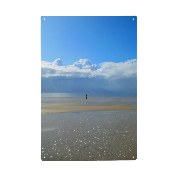 Holzbild "Markierung am Strand" artboxONE - Natur,Reise,Reise / Strand und Meer