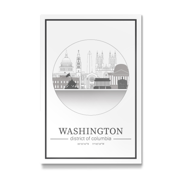 Galerie-Print "Washington skyline line art circle" 30x20 cm artboxONE