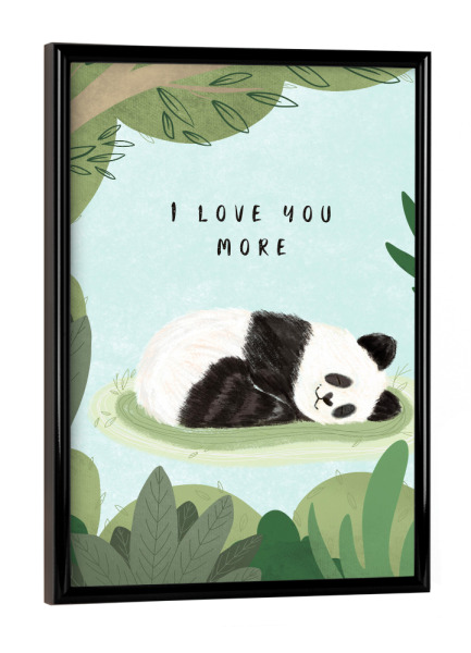 Poster mit schwarzem Rahmen "Love u more" artboxONE - Für Kinder,Tiere,Liebe