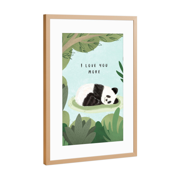 Poster mit Rahmen Kupfer "Love u more" artboxONE - Für Kinder,Tiere,Liebe