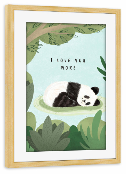 Poster mit Rahmen kiefer "Love u more" artboxONE - Für Kinder,Tiere,Liebe