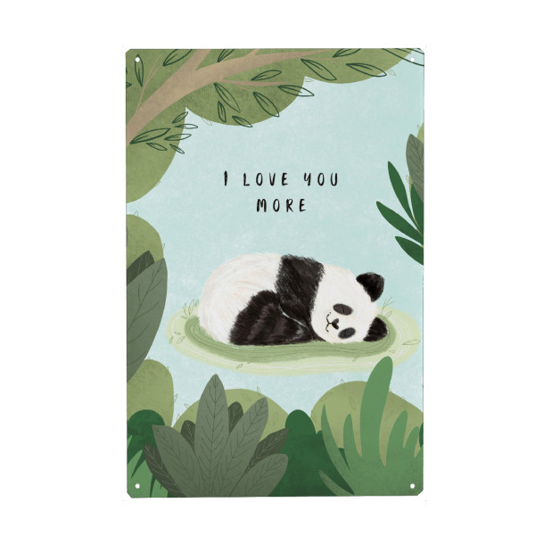 Holzbild "Love u more" artboxONE - Für Kinder,Tiere,Liebe