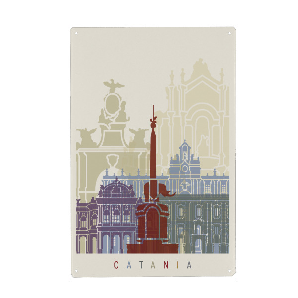 Metall Poster "Catania skyline" artboxONE - Städte,Architektur