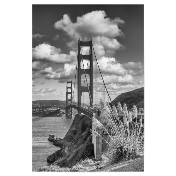 Poster 30x20 cm "Monochrome Golden Gate Bridge" artboxONE - Architektur,Städte / San Francisco