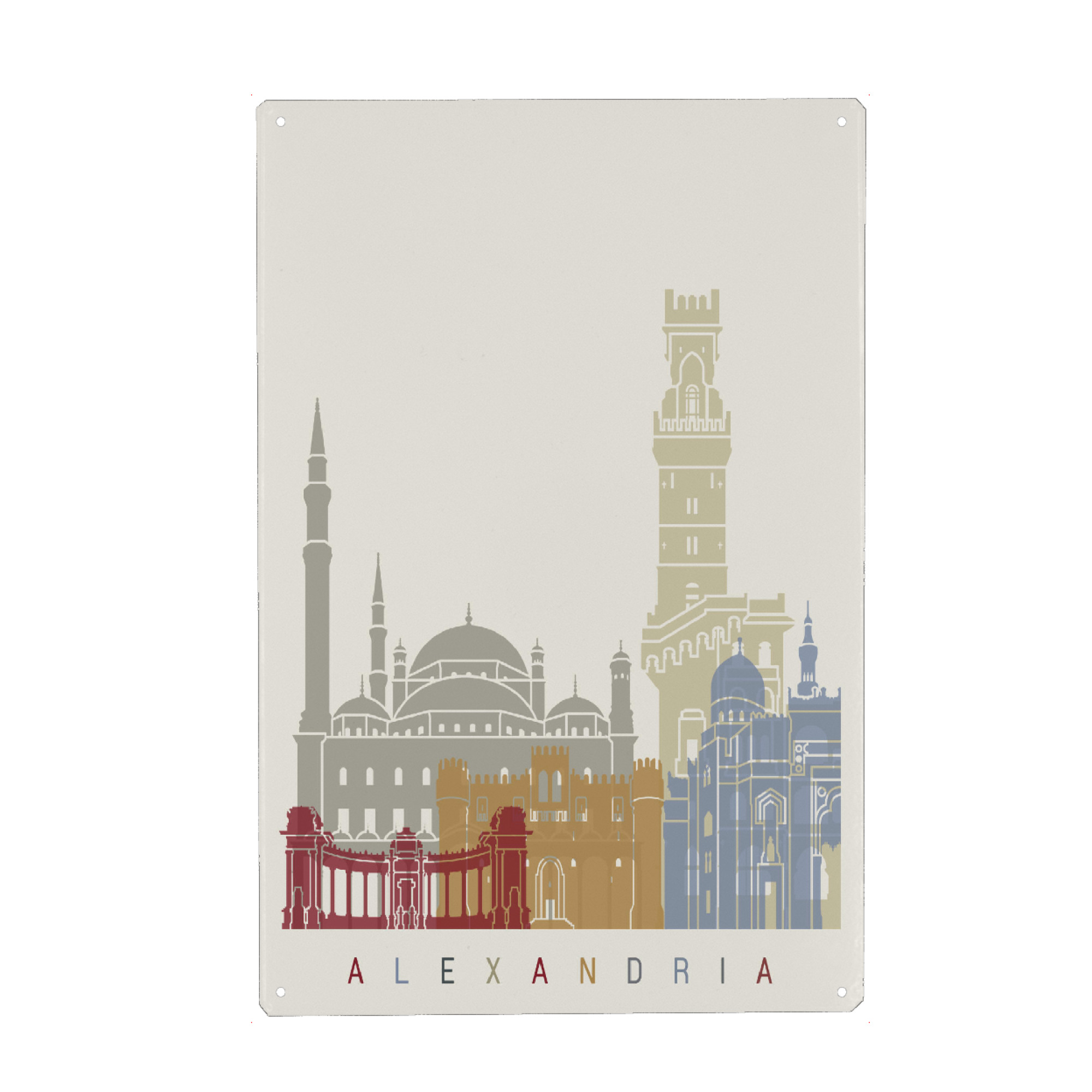 Metall Poster "Alexandria skyline" artboxONE - Städte,Architektur