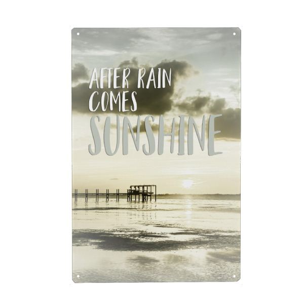 Metall Poster "Positiv denken" artboxONE - Typografie,Natur