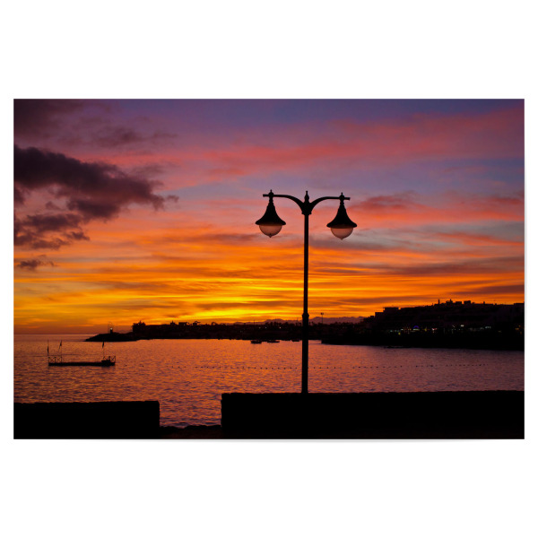 Poster 30x20 cm "Laterne am Hafen auf Lanzarote" artboxONE - Natur,Reise,Reise / Strand und Meer,Reise / Länder