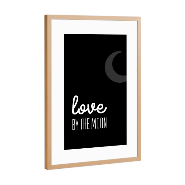 Poster mit Rahmen Kupfer "Love By The Moon Set" artboxONE - Typografie
