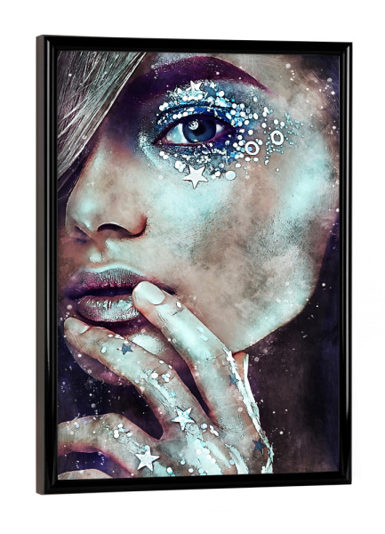 Poster mit schwarzem Rahmen "Girl Portrait Close Up (matart)" artboxONE - Abstrakt,Menschen