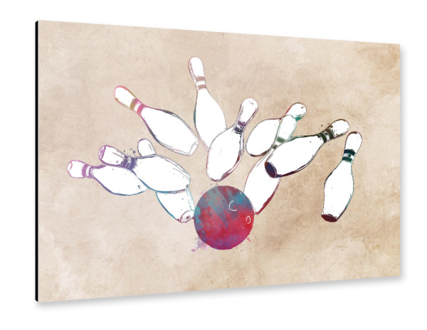 Alu-Dibond "Bowling sport game" 30x20 cm artboxONE