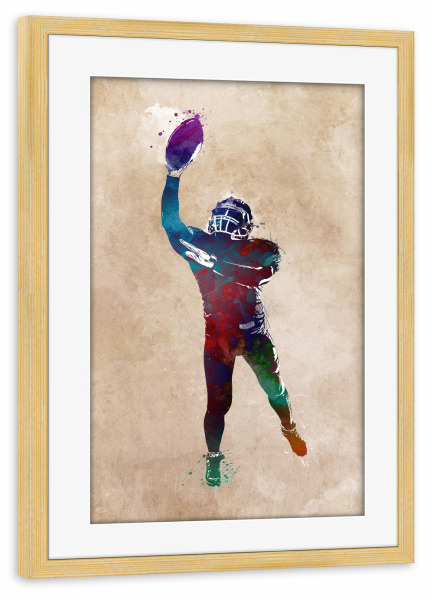 Poster mit Rahmen kiefer "American football sport player" artboxONE - Sport,Sport / Fußball