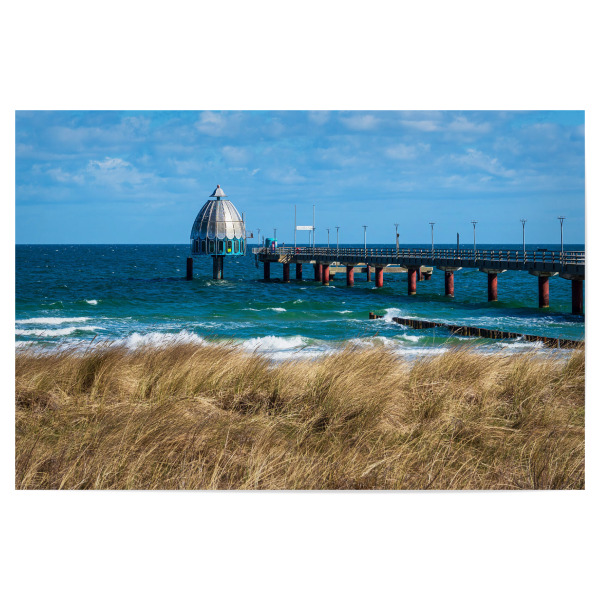 Poster "Meer, Dünengras und Seebrücke" artboxONE - Natur,Reise,Architektur,Reise / Strand und Meer