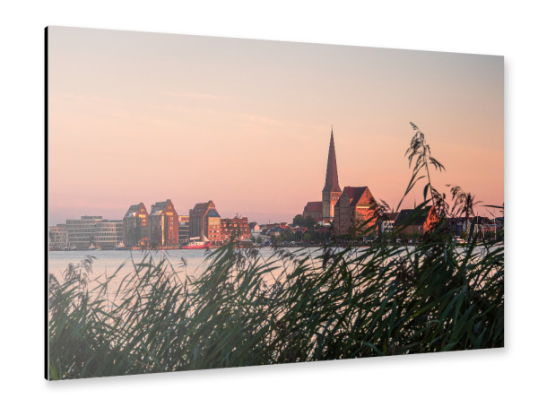 Alu-Dibond "Schilf und Rostock" 30x20 cm artboxONE