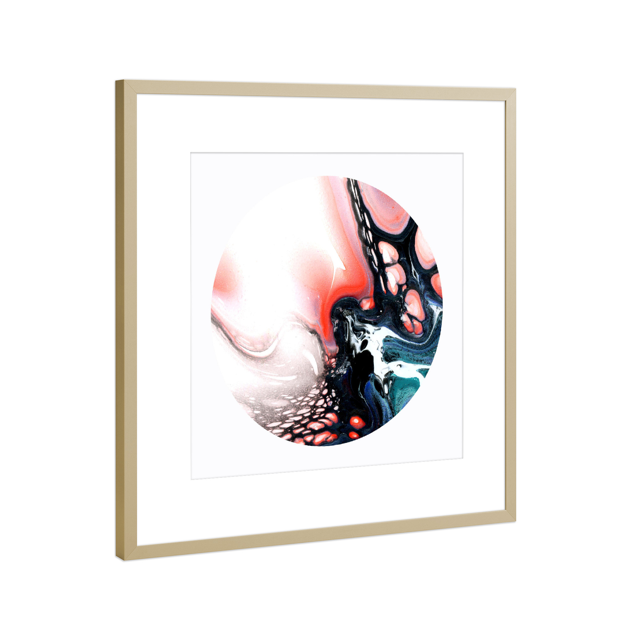 Poster mit Rahmen Gold "Abstract Art with Cells" artboxONE - Abstrakt