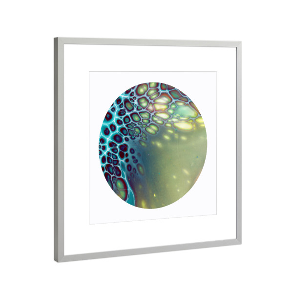 Poster mit Rahmen Silber "Green then Red Cells - kunst" artboxONE - Abstrakt