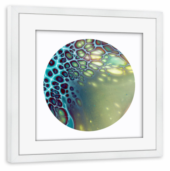 Poster mit Rahmen weiß "Green then Red Cells - kunst" artboxONE - Abstrakt