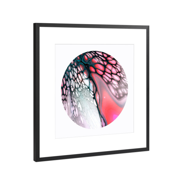 Poster mit Rahmen Schwarz (Metallic) "Pink Butterfly Wing" artboxONE - Abstrakt