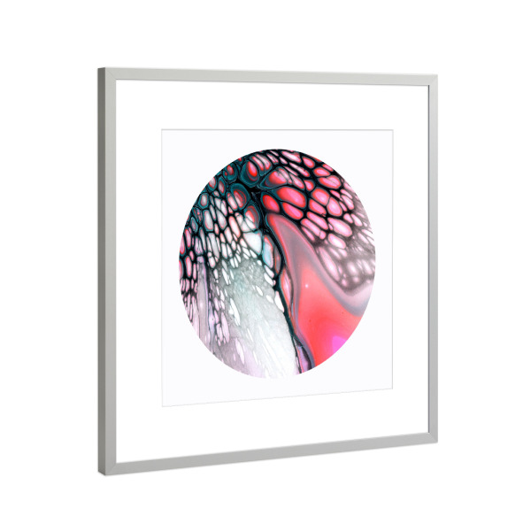 Poster mit Rahmen Silber "Pink Butterfly Wing" artboxONE - Abstrakt