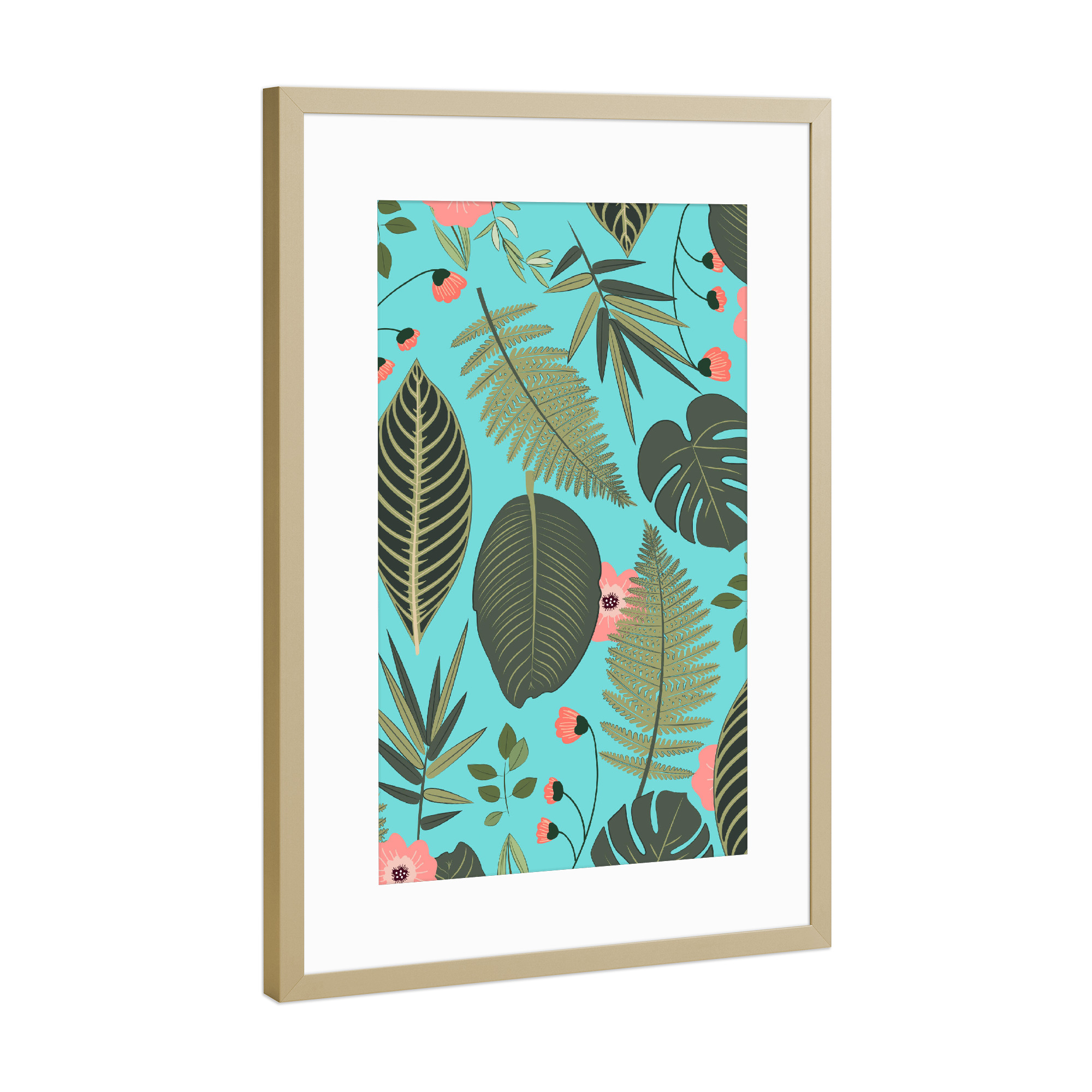 Poster mit Rahmen Gold "Blush Pop" artboxONE - Natur,Floral