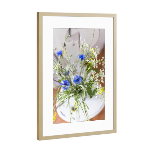 Poster mit Rahmen Gold "Blumen und Shabby Chic" artboxONE - Natur,Floral