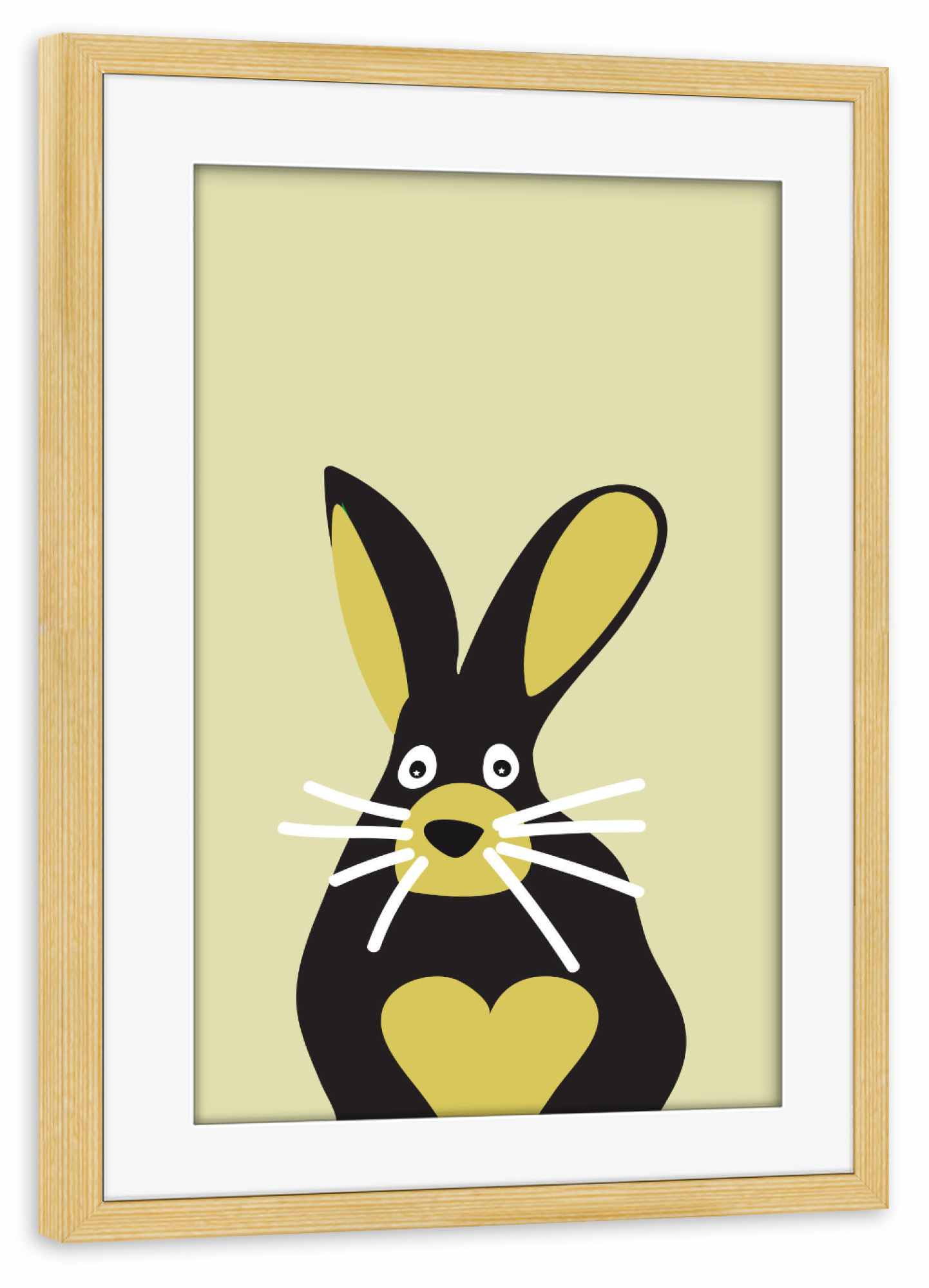 Poster mit Rahmen kiefer "Hase Tierportrait" artboxONE - Für Kinder,Tiere