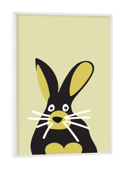 Poster mit weißem Rahmen "Hase Tierportrait" artboxONE - Für Kinder,Tiere