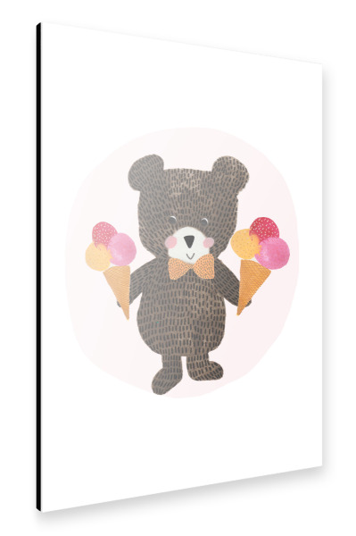 Alu-Dibond "Lisa Dolson - Eiscreme-Bär" 30x20 cm artboxONE