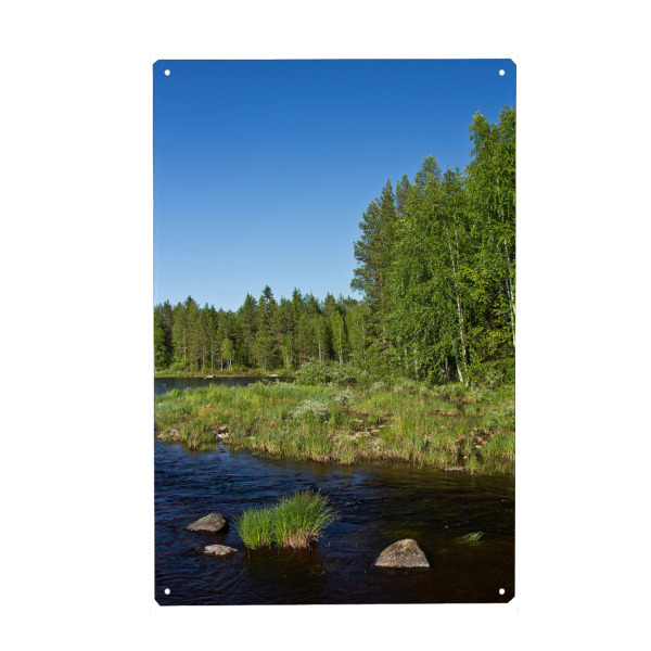 Metall Poster "Sommer am Fluss" artboxONE - Natur,Reise,Reise / Länder