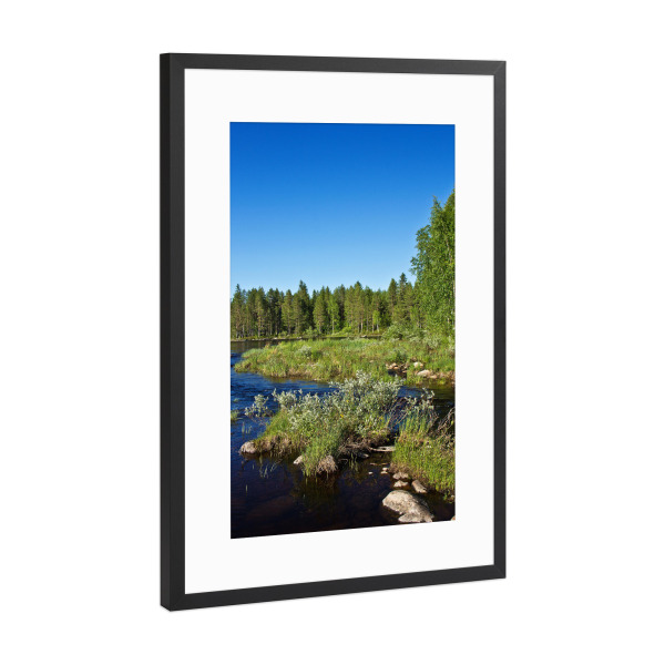 Poster mit Rahmen Schwarz (Metallic) "Lentuankoski" artboxONE - Natur,Reise,Reise / Länder