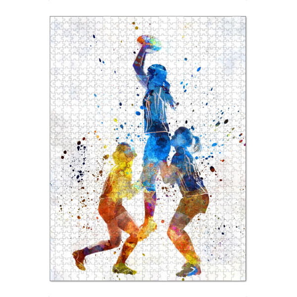 Puzzle Ravensburger "Rugby Women in watercolor" artboxONE - Sport