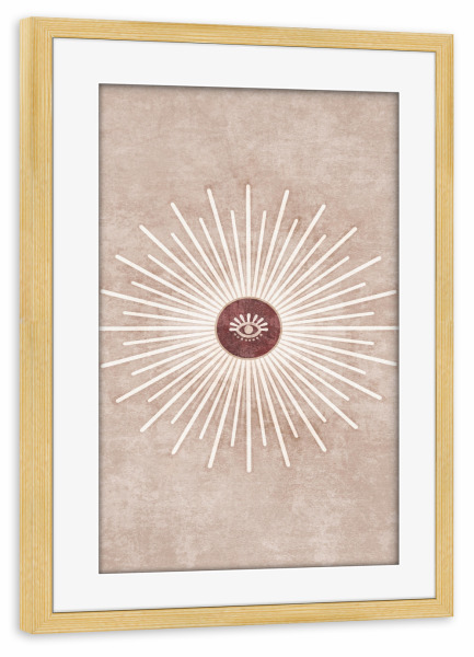 Poster mit Rahmen kiefer "Tunaboylu - Sun Sight" artboxONE - Abstrakt,Geometrie,Galaxy