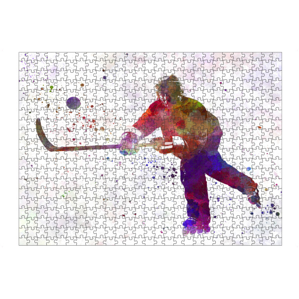 Puzzle Ravensburger "Hockey man player in watercolor-d" artboxONE - Sport