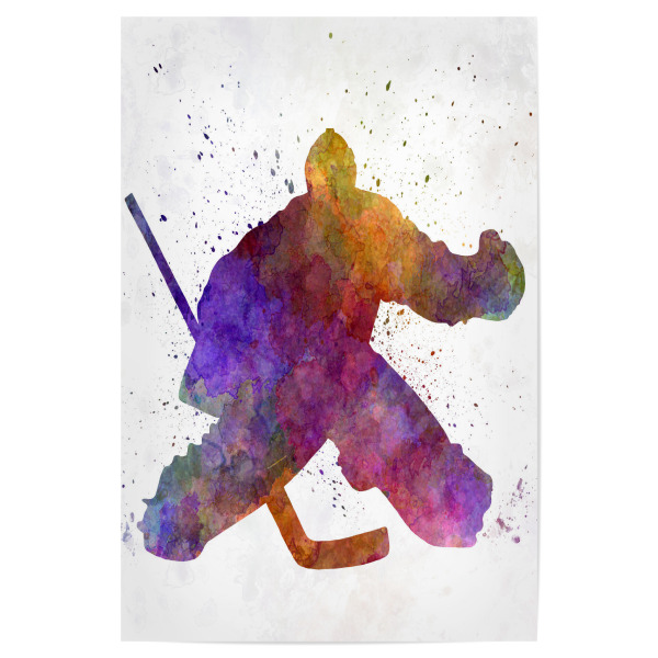 Poster 30x20 cm "Hockey goalkeeper in watercolor" artboxONE - Sport