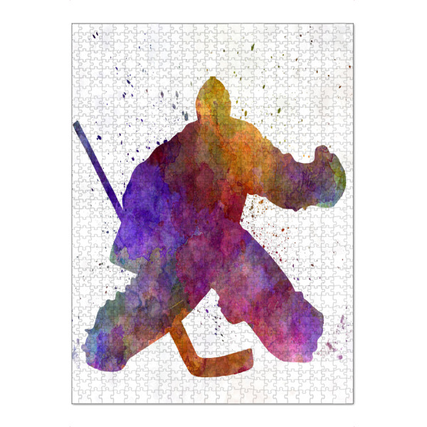 Puzzle Ravensburger "Hockey goalkeeper in watercolor" artboxONE - Sport