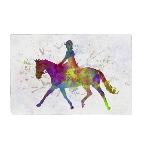Metall Poster "Horse show in watercolor-e" artboxONE - Sport